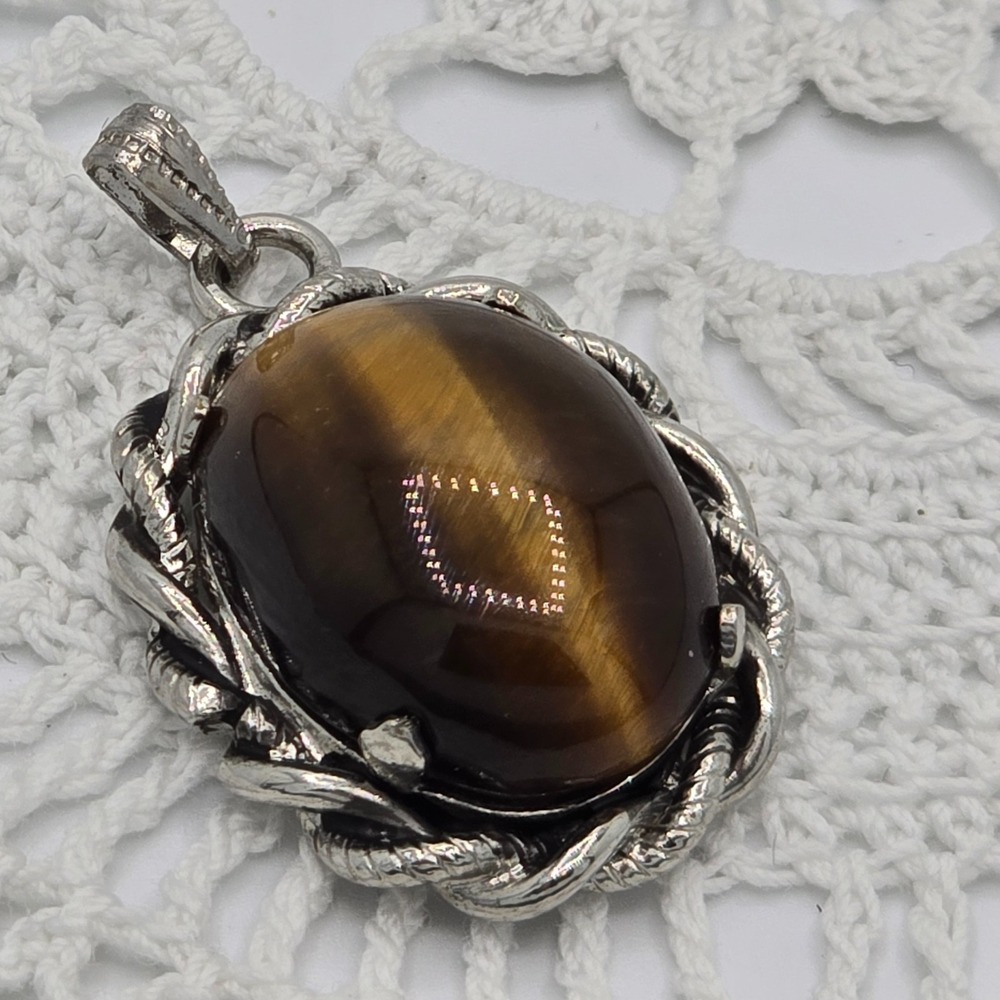 Tiger Eye 925 Silver Plated Pendant
